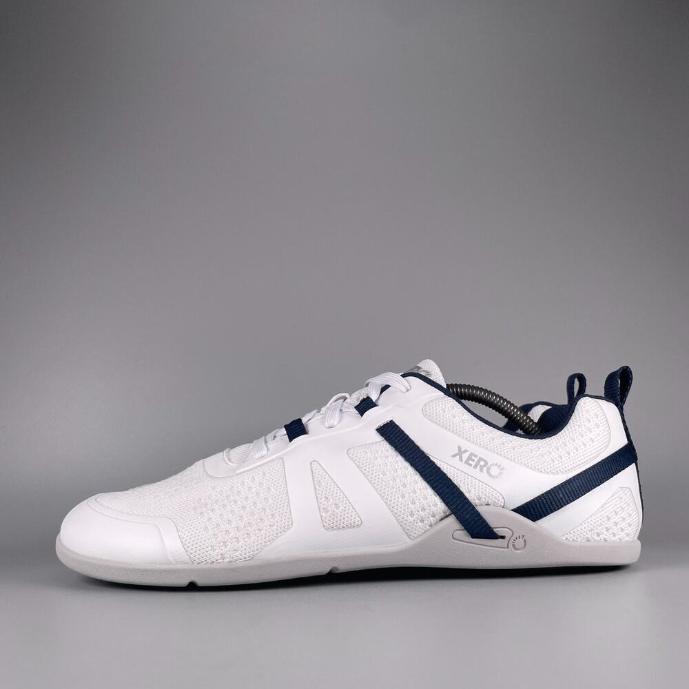 Xero Prio Neo Men's 11.5 White Blue Barefoot Minimalist Running Sneaker Athletic